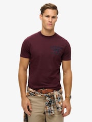 Superdry Red 100% Cotton Embroidered Superstate Athletic Logo T-Shirt - Image 1 of 4