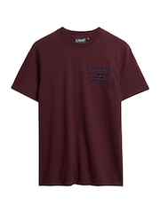 Superdry Red 100% Cotton Embroidered Superstate Athletic Logo T-Shirt - Image 3 of 4