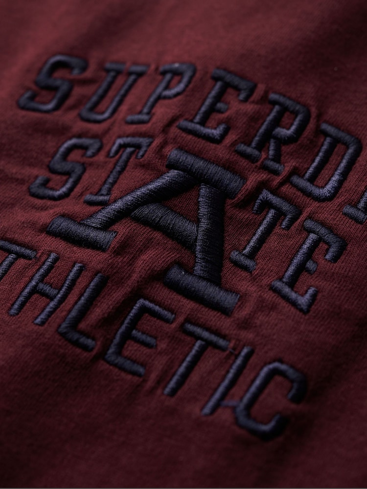 Superdry Red 100% Cotton Embroidered Superstate Athletic Logo T-Shirt - Image 4 of 4
