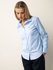 GANT Blue Fitted Stretch Oxford Shirt - Image 1 of 5