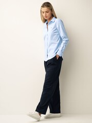 GANT Blue Fitted Stretch Oxford Shirt - Image 3 of 5