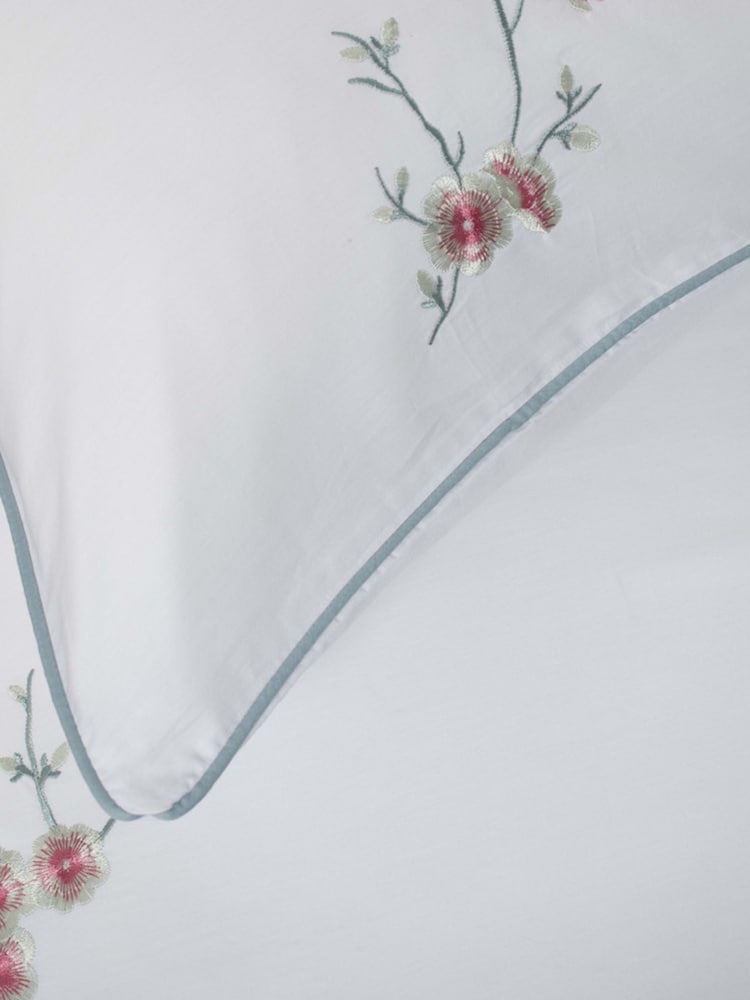 The Lyndon Company Teal Cherry Blossom Duvet Cover and Pillowcase Set - Image 7 of 7
