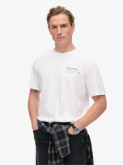 Superdry Off White Loose 100% Cotton Core Logo City T-Shirt - Image 1 of 6