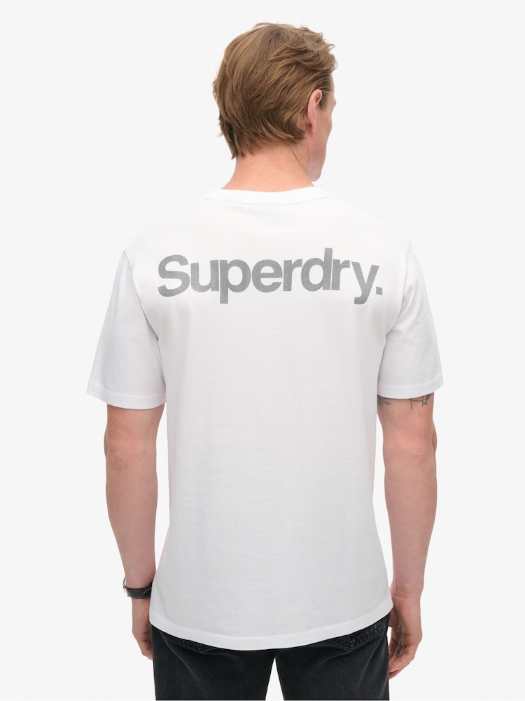 Superdry Off White Loose 100% Cotton Core Logo City T-Shirt - Image 2 of 6