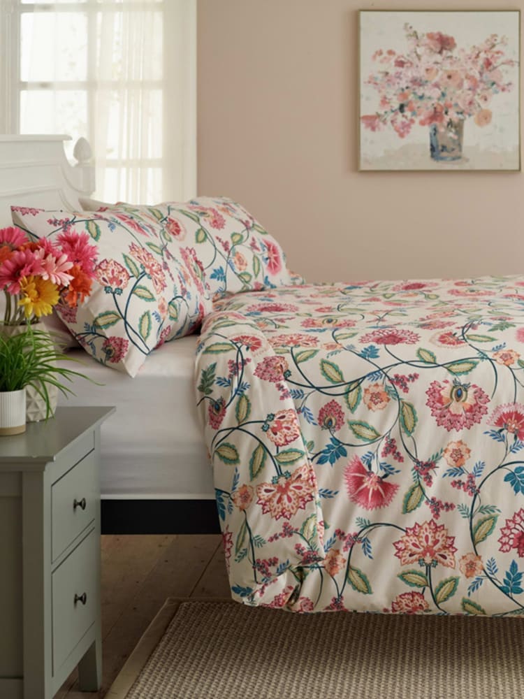 Deyongs Natural Dainty Floral Duvet Cover and Pillowcase Set - Image 1 of 4