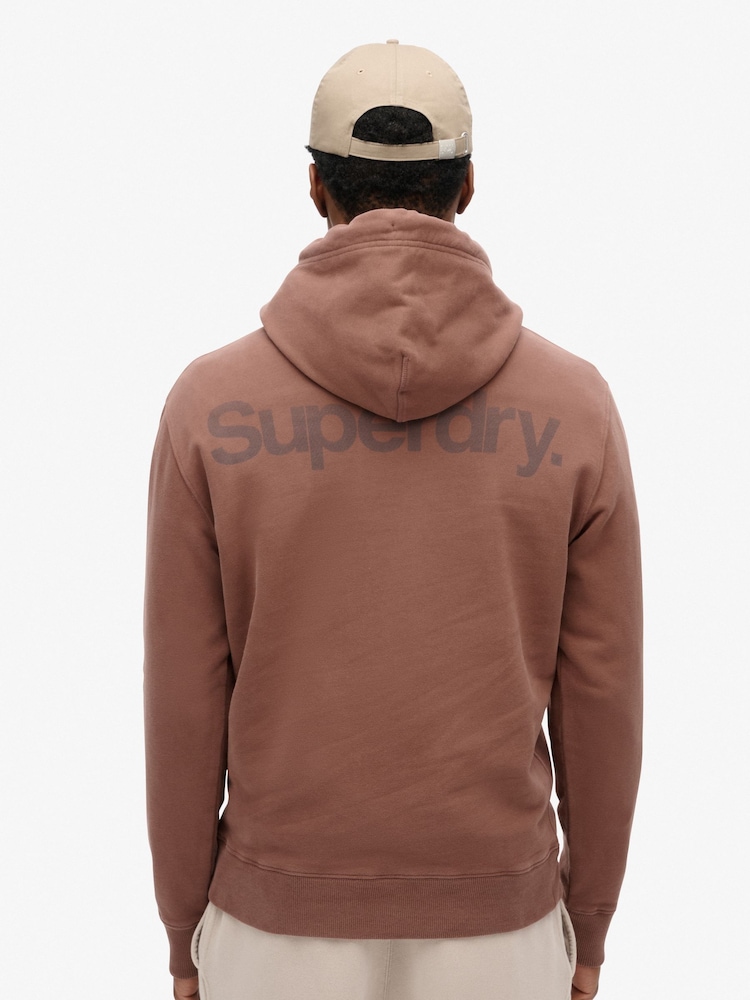 Superdry Nutmeg Spice 100% Cotton Core Logo City Hoodie - Image 2 of 6