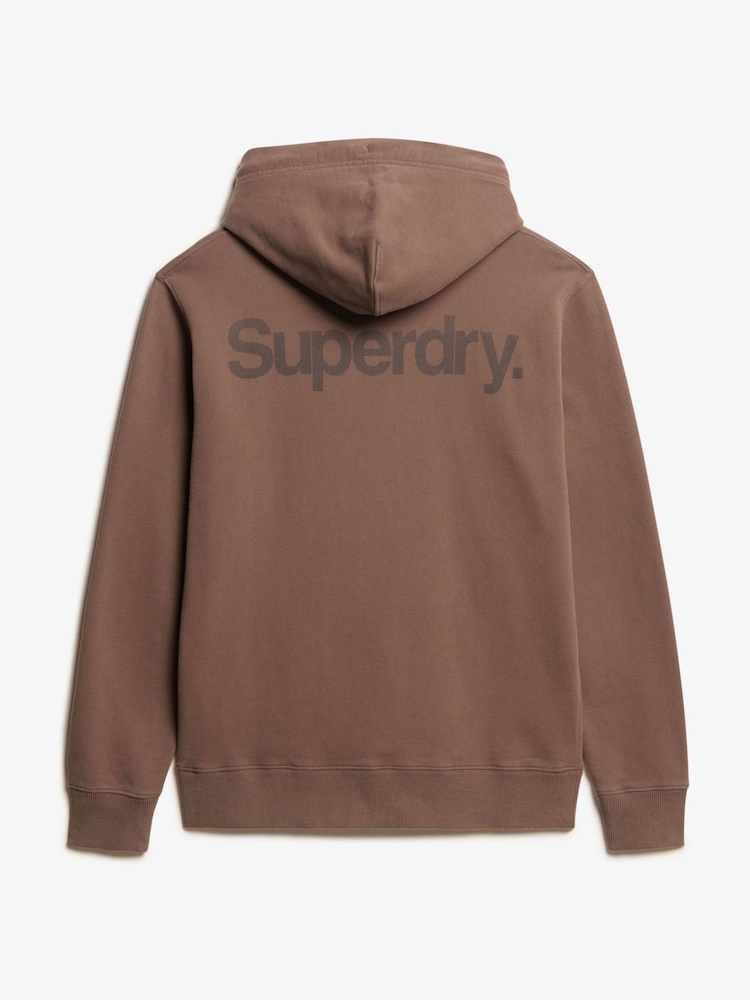 Superdry Nutmeg Spice 100% Cotton Core Logo City Hoodie - Image 6 of 6