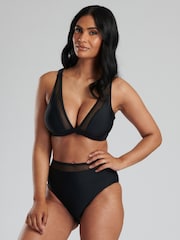 South Beach Black Mesh Bikini with Mesh High Waist Briefs - Image 1 of 6
