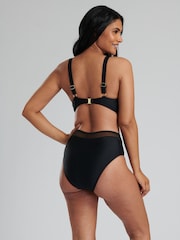 South Beach Black Mesh Bikini with Mesh High Waist Briefs - Image 2 of 6
