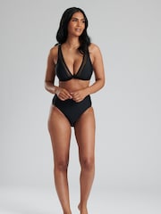 South Beach Black Mesh Bikini with Mesh High Waist Briefs - Image 3 of 6