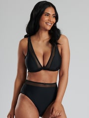 South Beach Black Mesh Bikini with Mesh High Waist Briefs - Image 4 of 6