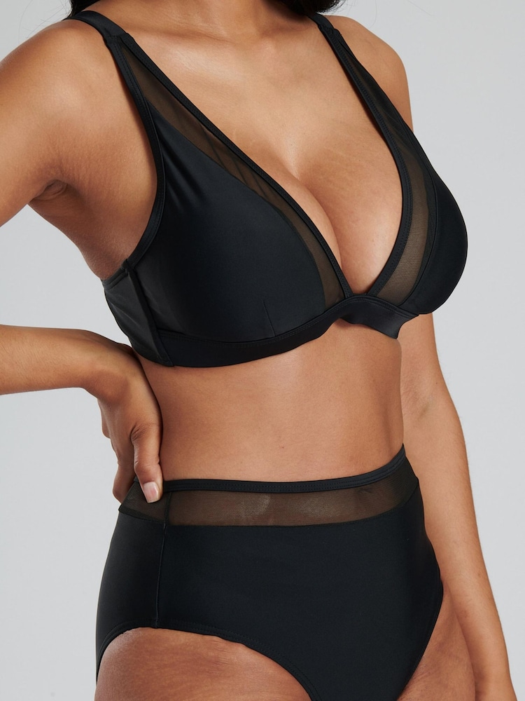 South Beach Black Mesh Bikini with Mesh High Waist Briefs - Image 6 of 6