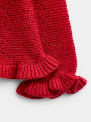 JoJo Maman Bébé Bright Red Robin Christmas Robin Cardigan - Image 4 of 4