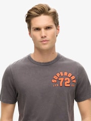Superdry Black 100% Cotton Vintage Athletic Chest Short Sleeve T-Shirt - Image 3 of 6