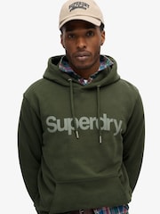 Superdry Army Khaki 100% Cotton Core Logo City Hoodie - Image 2 of 6