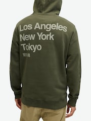 Superdry Army Khaki 100% Cotton Core Logo City Hoodie - Image 4 of 6