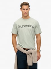 Superdry Grey Loose 100% Cotton Core Logo City T-Shirt - Image 1 of 7