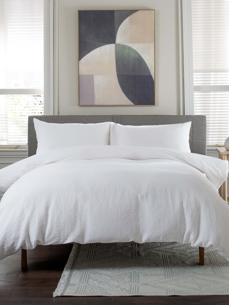 The Lyndon Company White Tilly Texture Duvet Cover and Pillowcase Set - Image 1 of 4