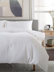The Lyndon Company White Tilly Texture Duvet Cover and Pillowcase Set - Image 2 of 4