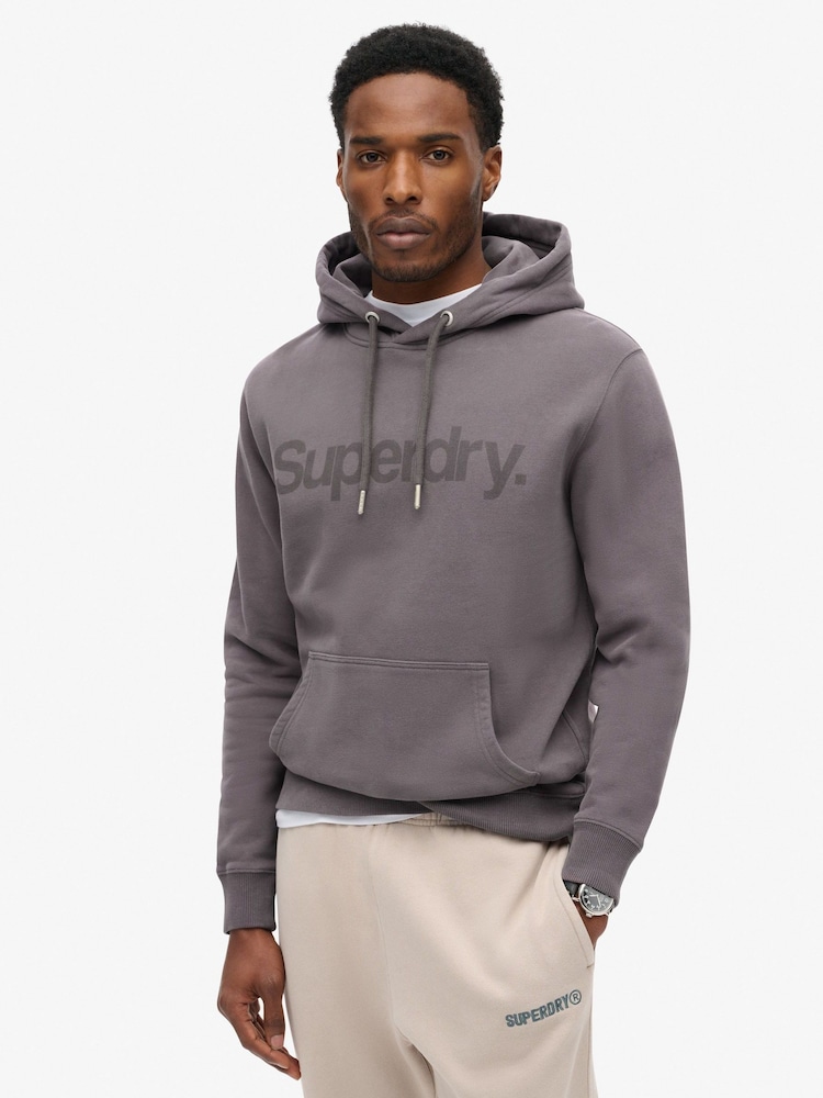 Superdry Rock Dark Grey 100% Cotton Core Logo City Hoodie - Image 1 of 4