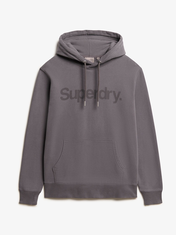 Superdry Rock Dark Grey 100% Cotton Core Logo City Hoodie - Image 4 of 4