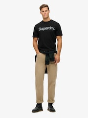 Superdry Black Loose 100% Cotton Core Logo City T-Shirt - Image 3 of 6