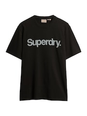 Superdry Black Loose 100% Cotton Core Logo City T-Shirt - Image 4 of 6