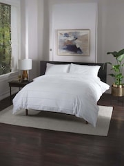 The Lyndon Company White On The Line Duvet Cover and Pillowcase Set - Image 2 of 5