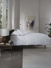 The Lyndon Company White On The Line Duvet Cover and Pillowcase Set - Image 4 of 5