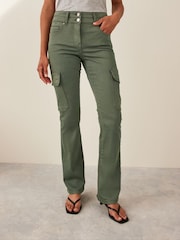 Khaki Green Cargo Bootcut Lift Slim and Shape Jeans - Image 2 of 5