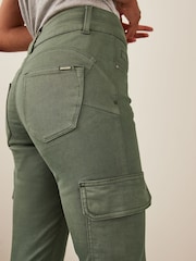 Khaki Green Cargo Bootcut Lift Slim and Shape Jeans - Image 4 of 5