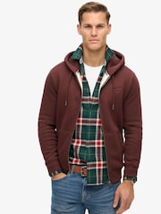 Superdry Red Port Marl Essential Logo Zip-Up Hoodie - Image 1 of 5