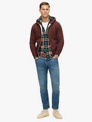 Superdry Red Port Marl Essential Logo Zip-Up Hoodie - Image 2 of 5