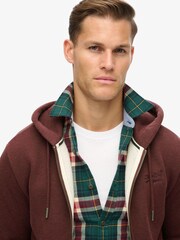 Superdry Red Port Marl Essential Logo Zip-Up Hoodie - Image 3 of 5