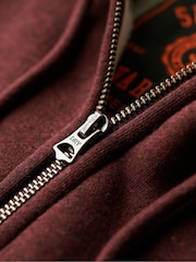 Superdry Red Port Marl Essential Logo Zip-Up Hoodie - Image 4 of 5
