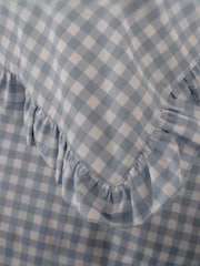 The Lyndon Company Fog Gingham Frilled Duvet Cover and Pillowcase Set - Image 3 of 4