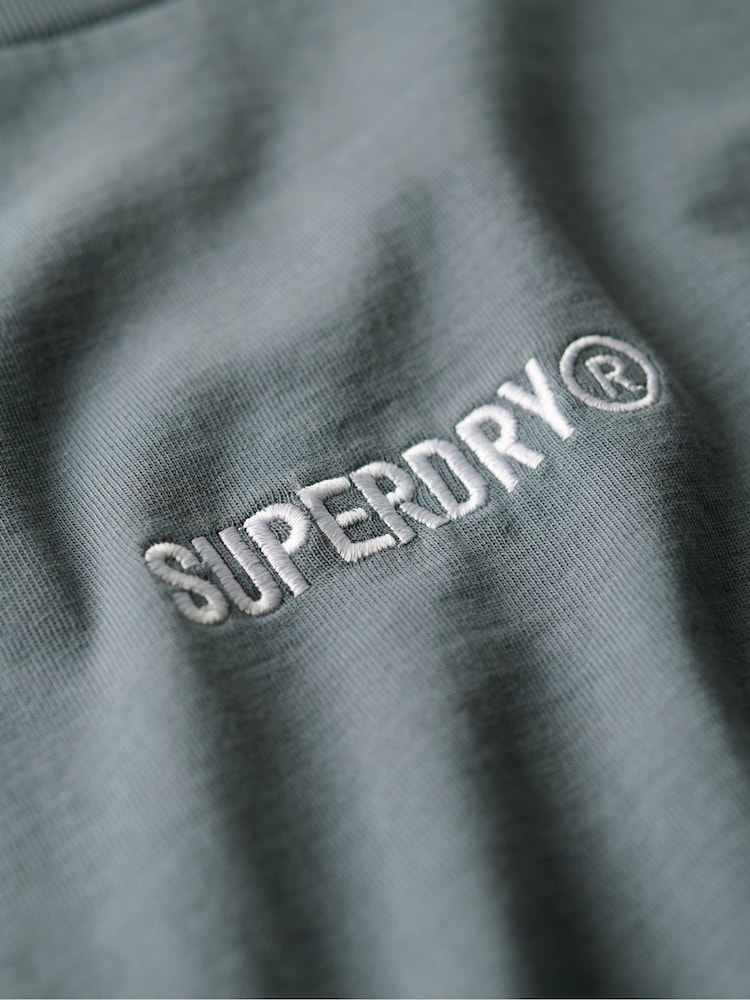 Superdry Blue 100% Cotton Micro Logo Graphic Loose T-Shirt - Image 5 of 5 Superdry Blue 100% Cotton Micro Logo Graphic Loose T-Shirt - Image 5 of 5