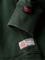 Superdry Academy Dark Green Vintage Athletic Henley 100% Cotton Jumper - Image 6 of 6
