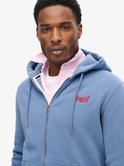 Superdry Moonlight Blue Essential Logo Zip-Up Hoodie - Image 4 of 6