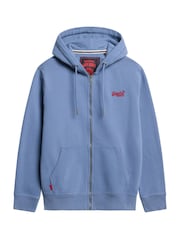 Superdry Moonlight Blue Essential Logo Zip-Up Hoodie - Image 5 of 6