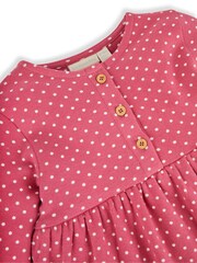 JoJo Maman Bébé Raspberry Pink Sausage Dog Appliqué Button Front Dress - Image 2 of 3