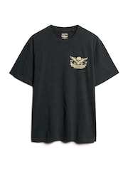 Superdry Heavy Metal Black Loose 100% Cotton Biker Rock Graphic T-Shirt - Image 5 of 7