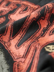 Superdry Heavy Metal Black Loose 100% Cotton Biker Rock Graphic T-Shirt - Image 6 of 7
