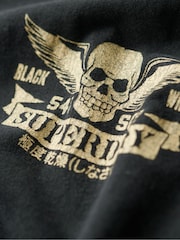 Superdry Heavy Metal Black Loose 100% Cotton Biker Rock Graphic T-Shirt - Image 7 of 7