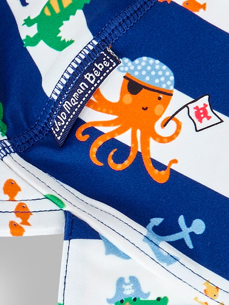 JoJo Maman Bébé Navy Blue Pirate UPF 50 Sun Protection Hat - Image 3 of 3