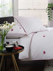 The Lyndon Company White Filigree Hearts Duvet Cover and Pillowcase Set - Image 1 of 5