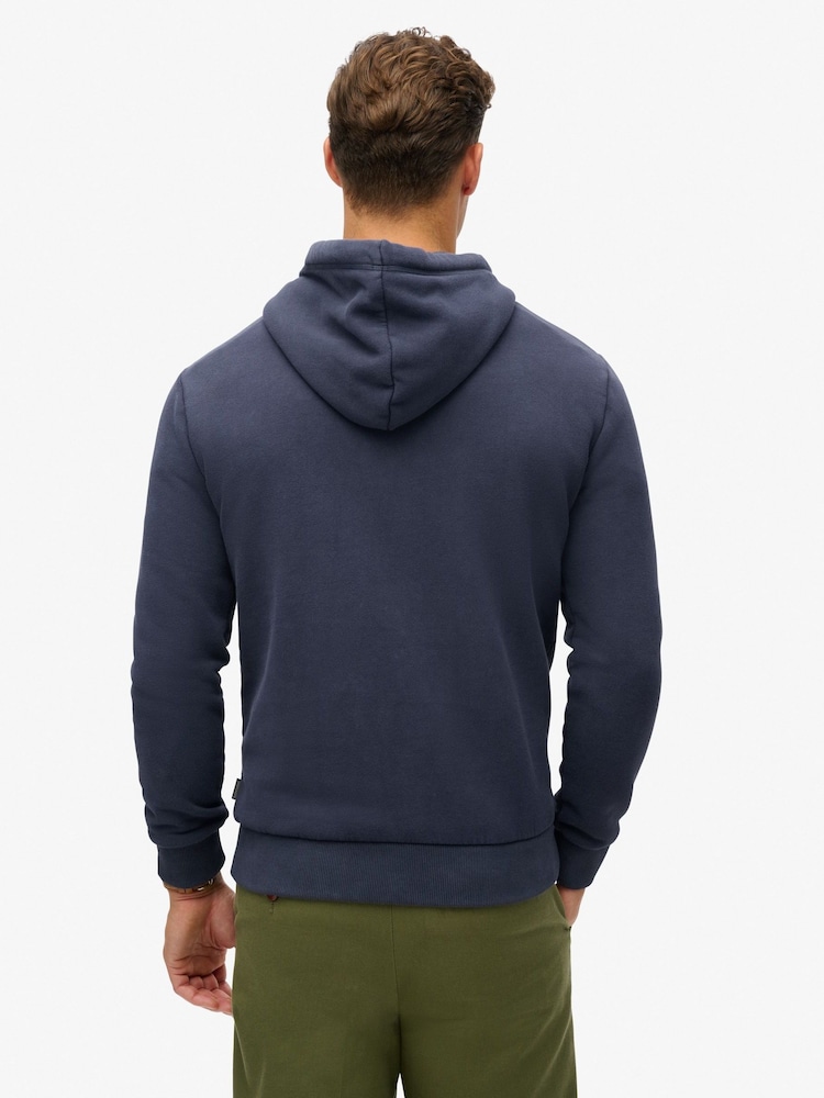 Superdry Truest Navy Core Logo Classic Hoodie - Image 2 of 7