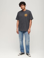 Superdry Black Loose 100% Cotton Biker Rock Graphic T-Shirt - Image 3 of 6