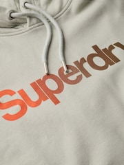 Superdry Puritan Grey Loose Core Logo Fade 100% Cotton Hoodie - Image 5 of 5