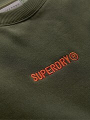 Χακί στρατού - Superdry Army Khaki Micro Logo Graphic Loose Στρογγυλή λαιμόκοψη Φούτερ - Εικόνα 5 από 5